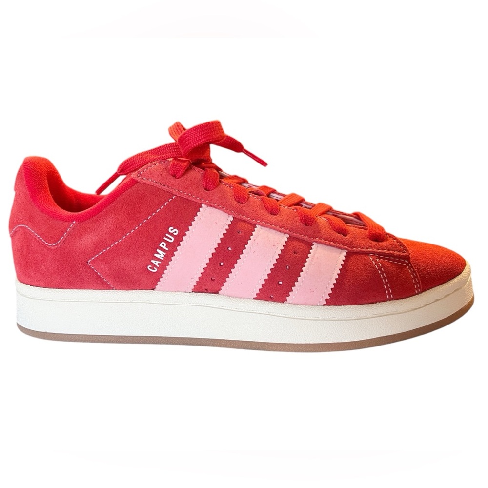 Adidas Originals Campus 00s, Mens US size 10, suede, scarlet/pink/white, HO3477